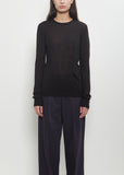 Fine Silk Crew-Neck Knit — Black
