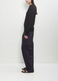 Fine Silk Crew-Neck Knit — Black