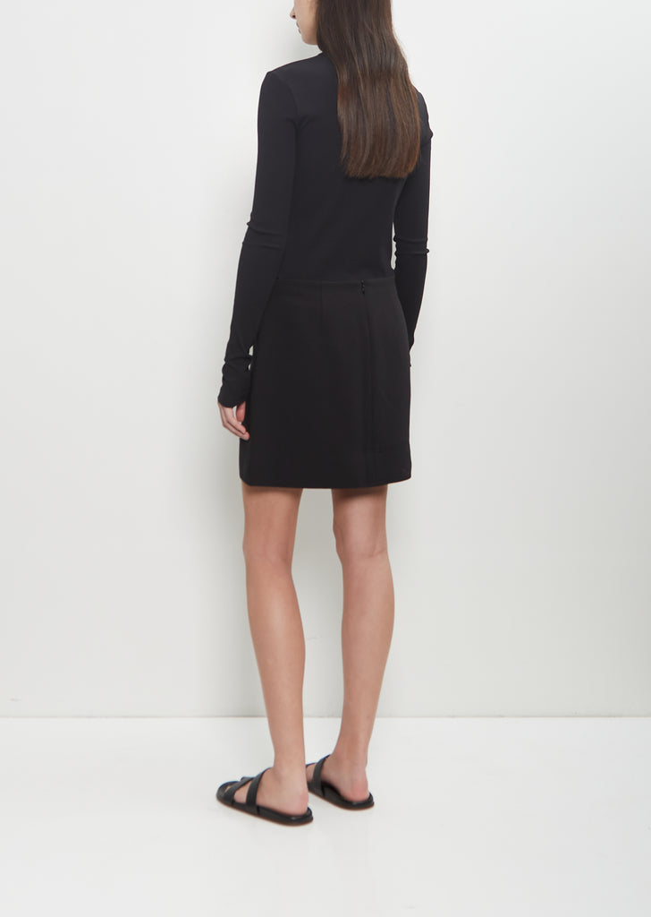 Cotton Blend Crepe Mini Skirt