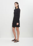 Cotton Blend Crepe Mini Skirt