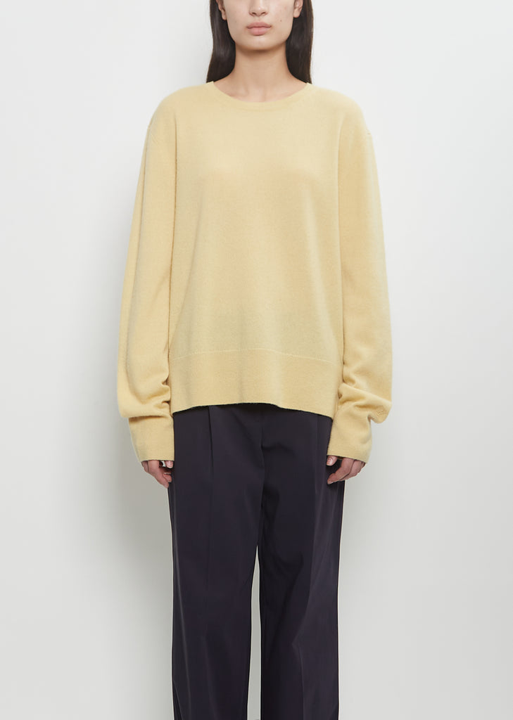 Cashmere Crewneck Sweater — Soft Yellow