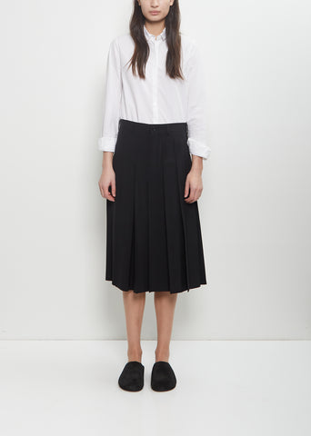 Wool Pleated Skirt Pant