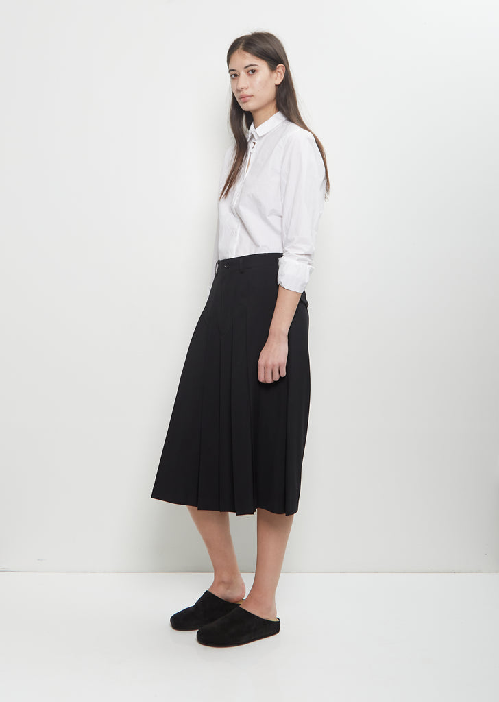 Wool Pleated Skirt Pant
