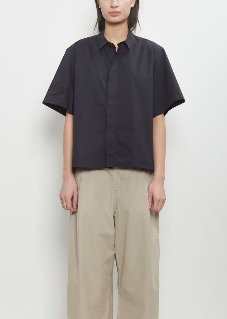 Cotton Belem Short Sleeve Shirt — Black