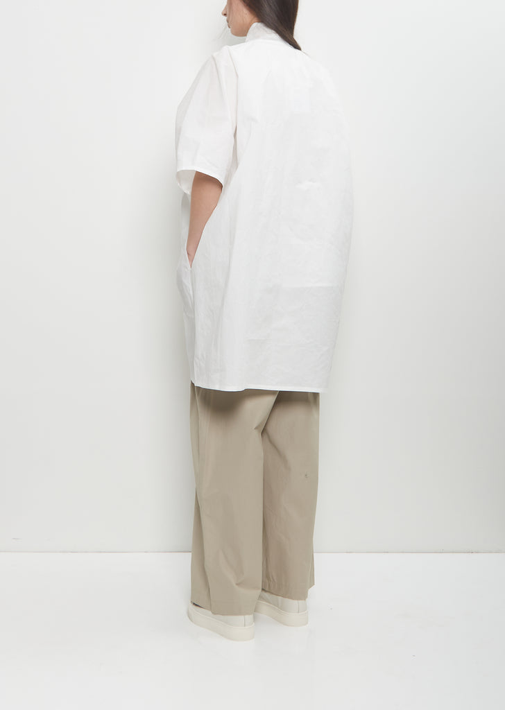 Cotton Bremen Long Overshirt — Off White
