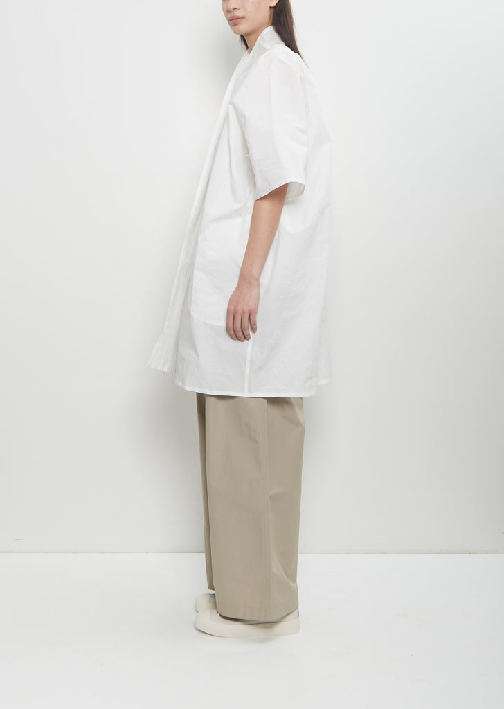 Cotton Bremen Long Overshirt — Off White