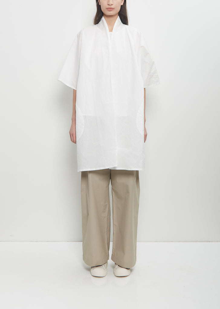 Cotton Bremen Long Overshirt — Off White