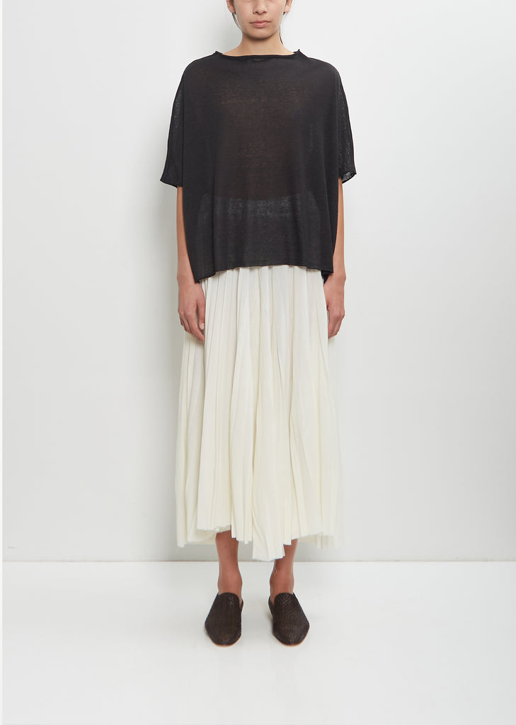 Linen Cashmere Easy T-Shirt Knitwear — Black