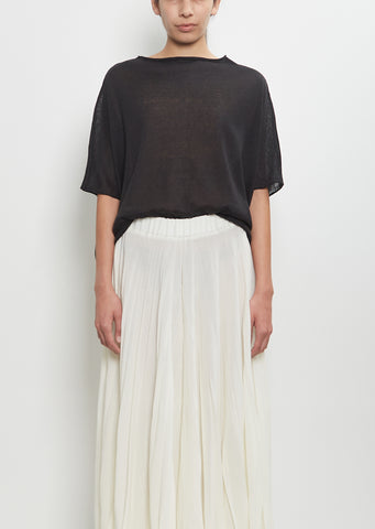 Linen Cashmere Easy T-Shirt Knitwear — Black