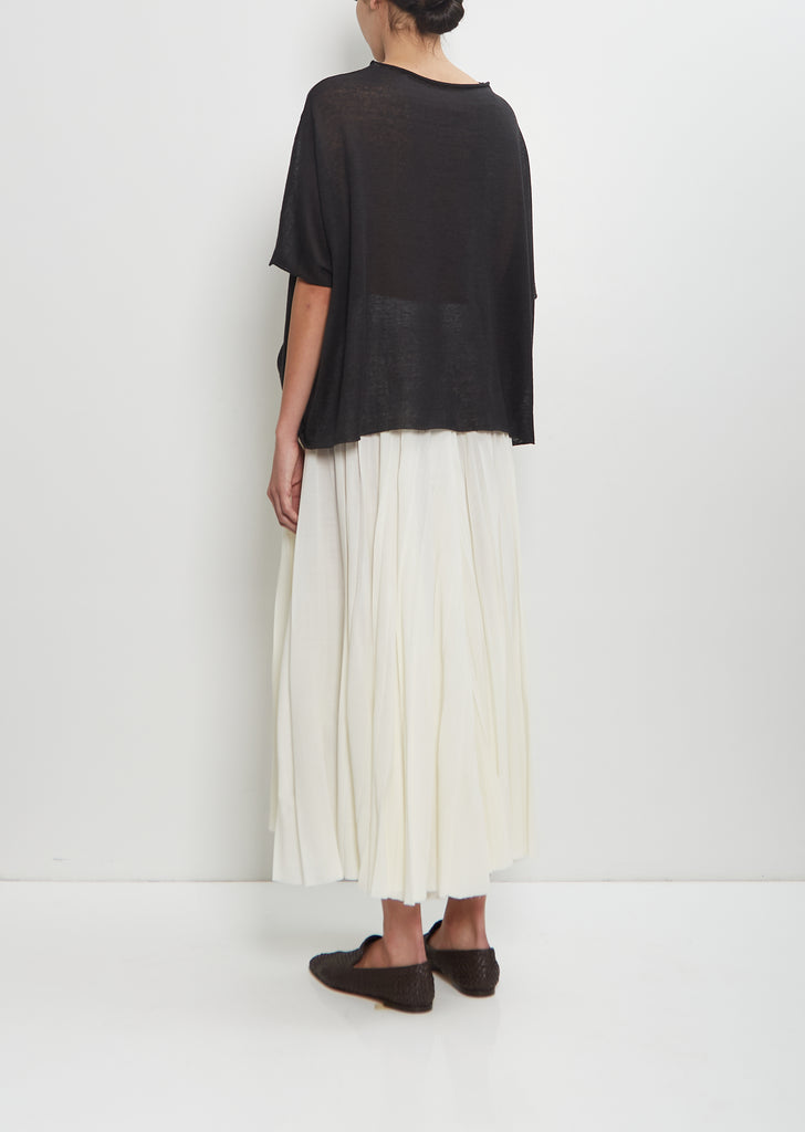 Linen Cashmere Easy T-Shirt Knitwear — Black