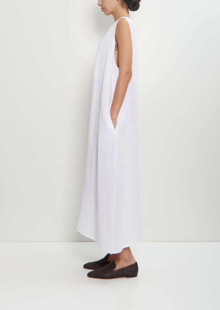 Linen Cropped Jumpsuit — White