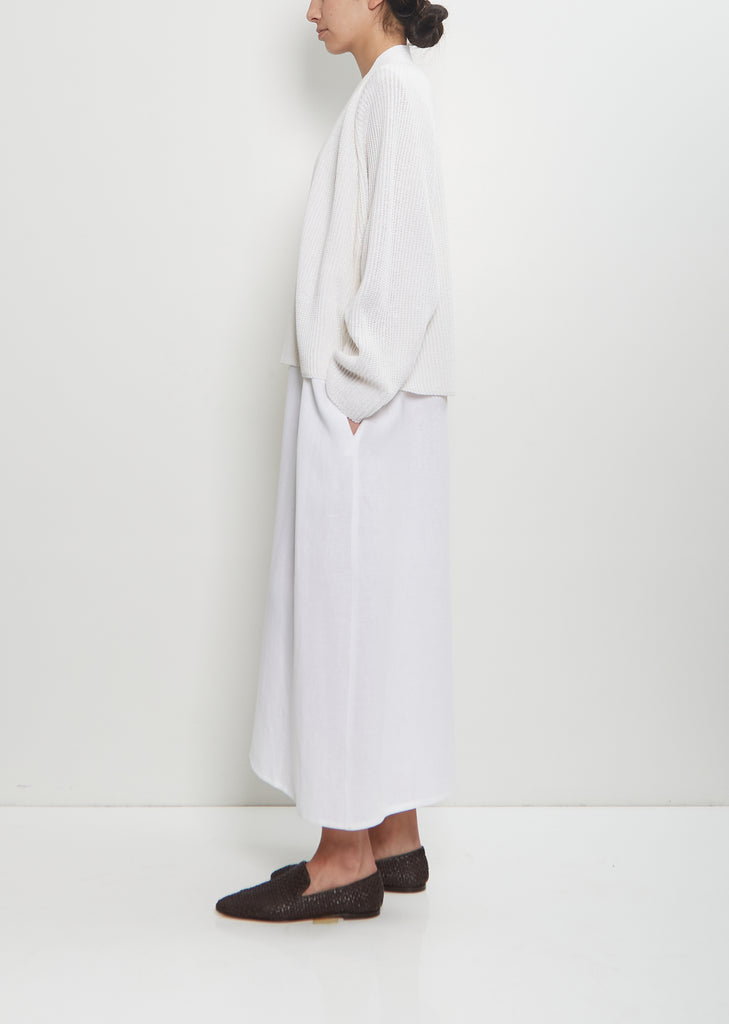 Linen Cashmere Silk Boyfriend's Cardigan — White