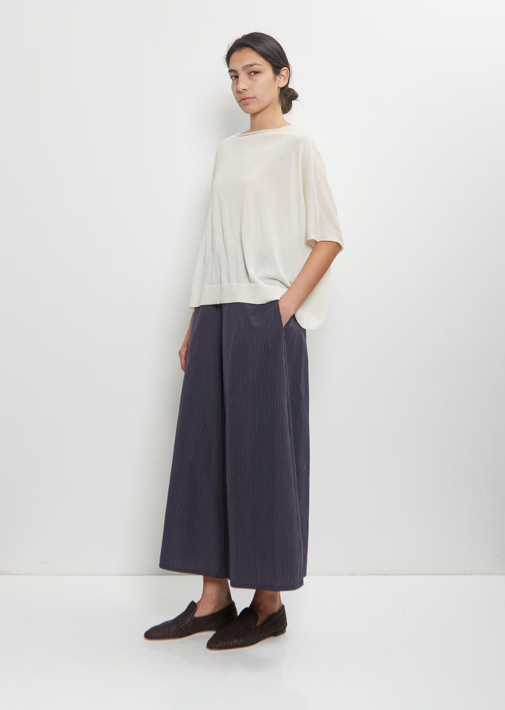 Linen Cashmere Easy T-Shirt Knitwear — White