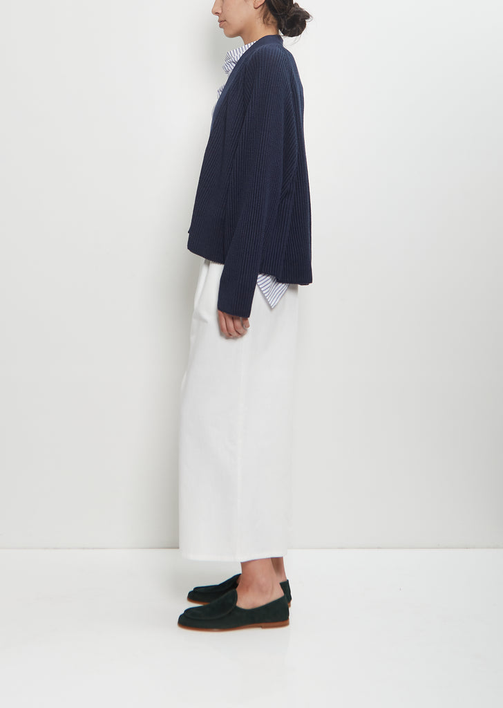 Linen Cashmere Silk Boyfriend's Cardigan — Midnight