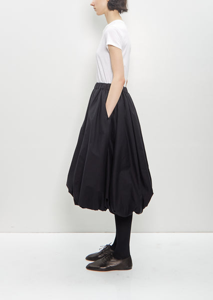 Cotton Balloon Midi Skirt — Black – La Garçonne