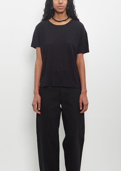 Wool Viscose Ezra Short Sleeved T-Shirt — Black – La Garçonne