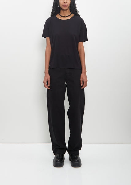 Wool Viscose Ezra Short Sleeved T-Shirt — Black – La Garçonne