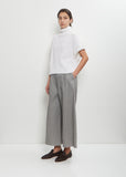 Linen Cashmere Silk T-Neck Sleeveless Sweater — White
