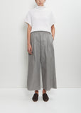 Linen Cashmere Silk T-Neck Sleeveless Sweater — White