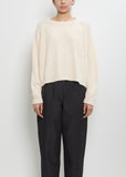 Linen Cashmere Silk Deep Raglan Easy Sweater — Ivory