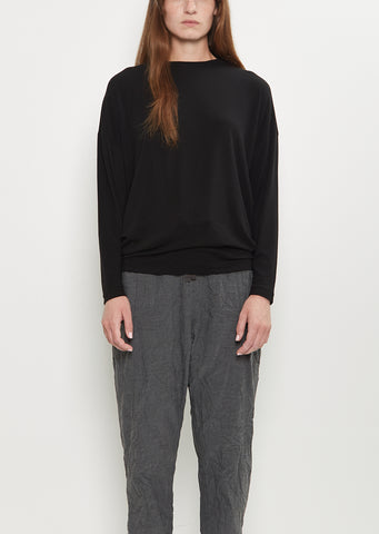 Jersey Crewneck Pullover — Black