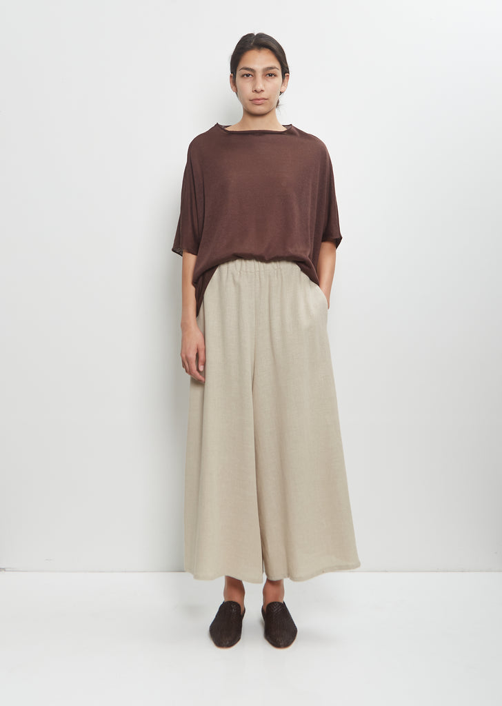 Linen Cashmere Easy T-Shirt Knitwear — Chocolate