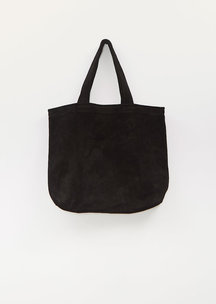 Suede Shopper Bag — Black