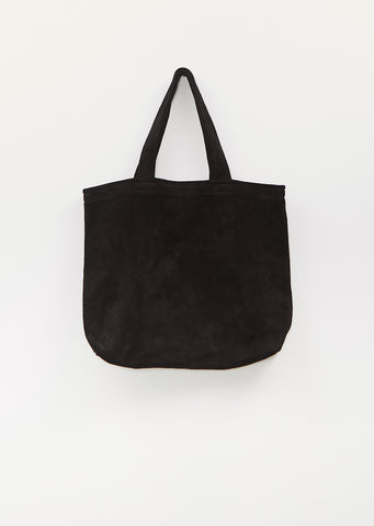Suede Shopper Bag — Black