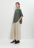 Linen Cashmere Easy T-Shirt Knitwear — Forest