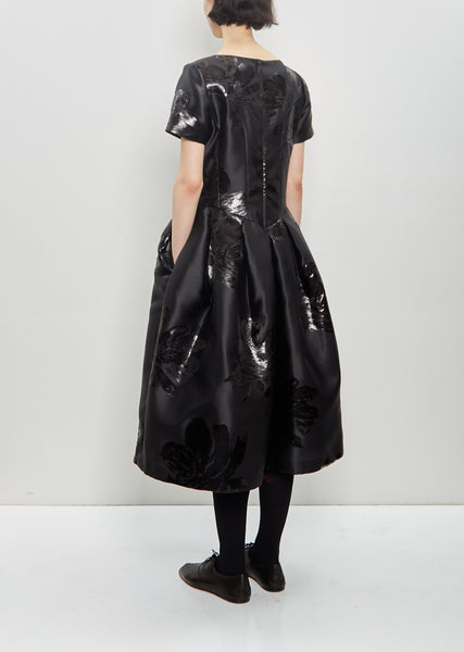 Poly Jacquard Floral Pattern Dress – La Garçonne