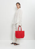 Washed Canvas 6 Pockets Tote S — Red