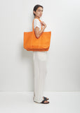 Washed Canvas 6 Pockets Tote M — Orange