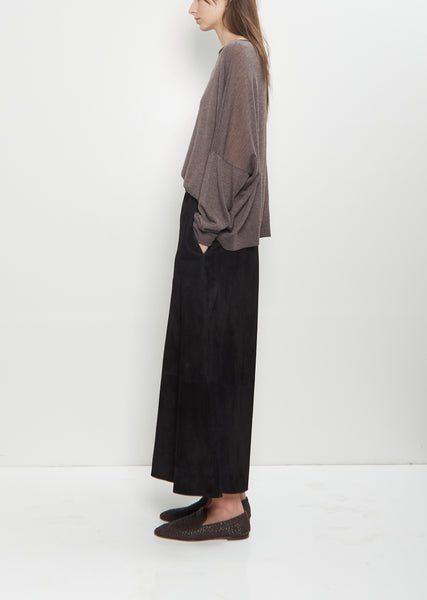 Suede Gaucho Pants — Black – La Garçonne