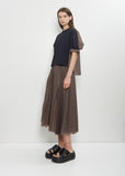 Spun Organza x Cotton Jersey T-Shirt