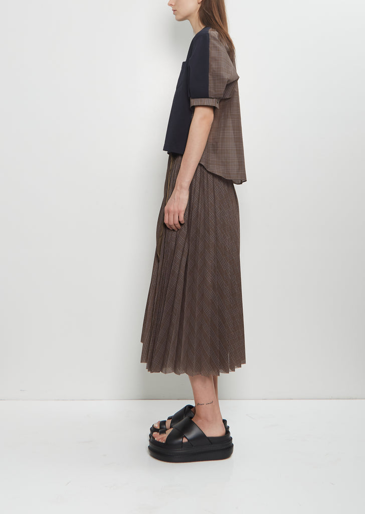 Spun Organza x Cotton Jersey T-Shirt