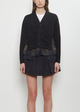 Plaid Print x Knit Cardigan