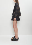 Plaid Print x Knit Cardigan