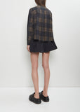 Plaid Print x Knit Cardigan