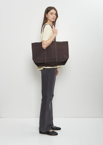 AMIACALVA LIGHT OUNCE CANVAS TOTE(T) B×K Amiacalva Medium Light Ounce Canvas Tote in Black x Khaki