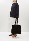 Suede Shopper Bag — Black