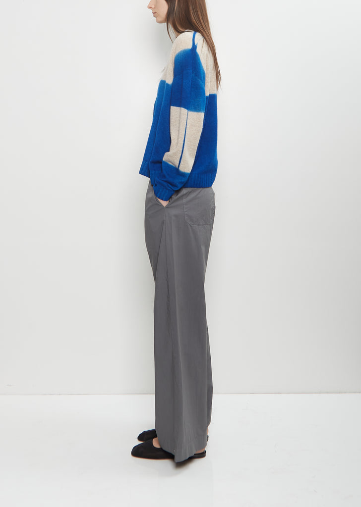 Cashmere Seamless Short Cardigan — Royal Blue / Sand
