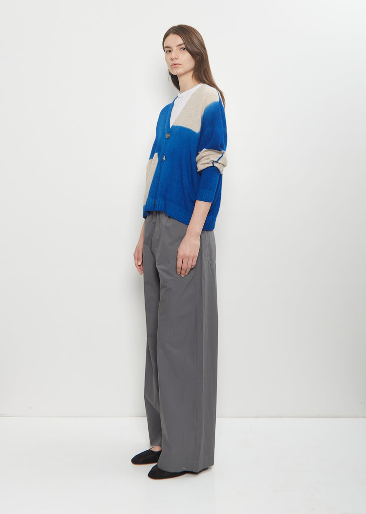 Cashmere Seamless Short Cardigan — Royal Blue / Sand