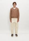V Neck Sweater — Beige