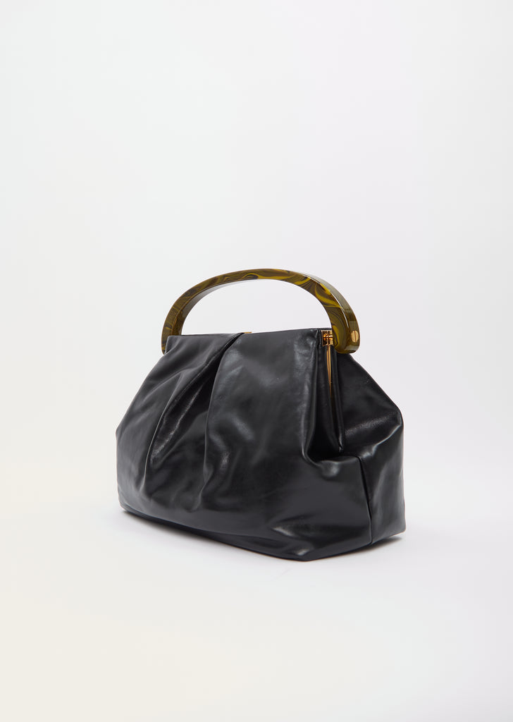 Leather Clasp Crisp Bag