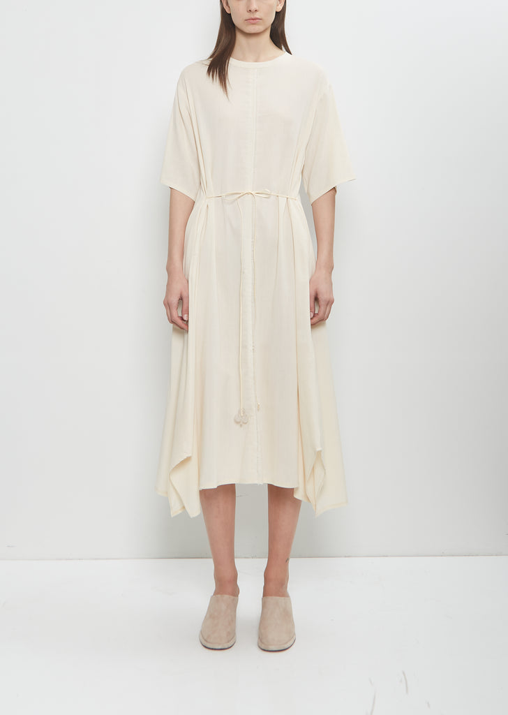 Biwa Yoryu Cotton Dress — Ivory