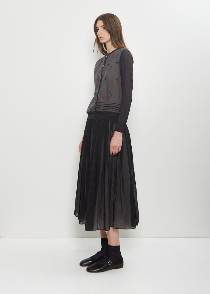 Stretch Cotton Cardigan — Charcoal
