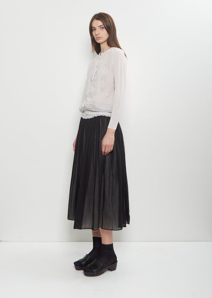 Stretch Cotton Cardigan — Low White