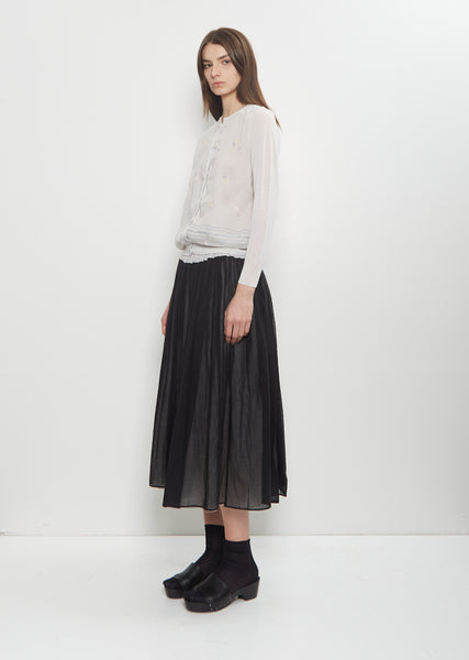 【LOW CLASSIC】 WASHED COTTON PLEATS WRAP SKIRT / 追跡付 LOW CLASSIC