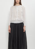Stretch Cotton Cardigan — Low White