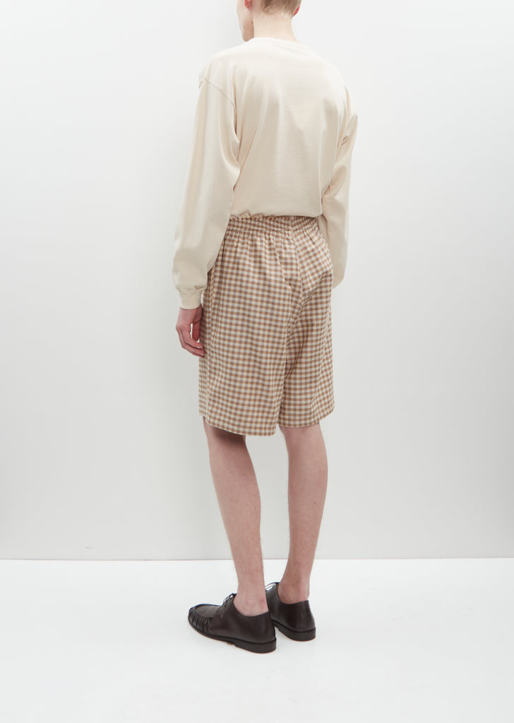 Knee Shorts — Brown Check
